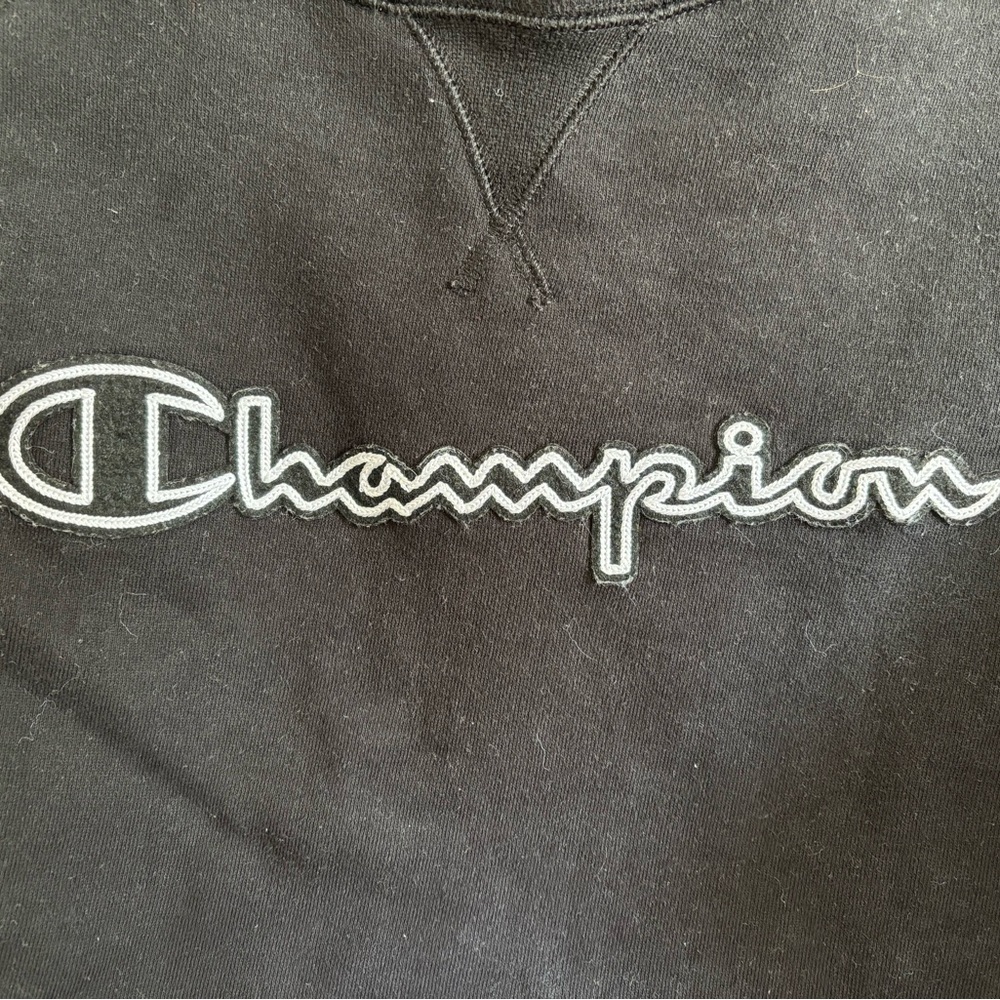 Champion Black Crewneck with White Script Logo - Picture 5 of 5